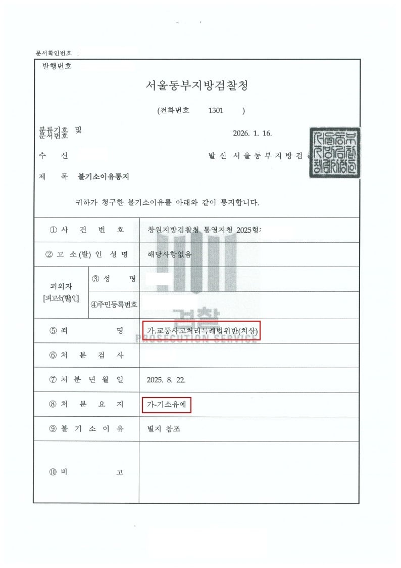 불기소이유서