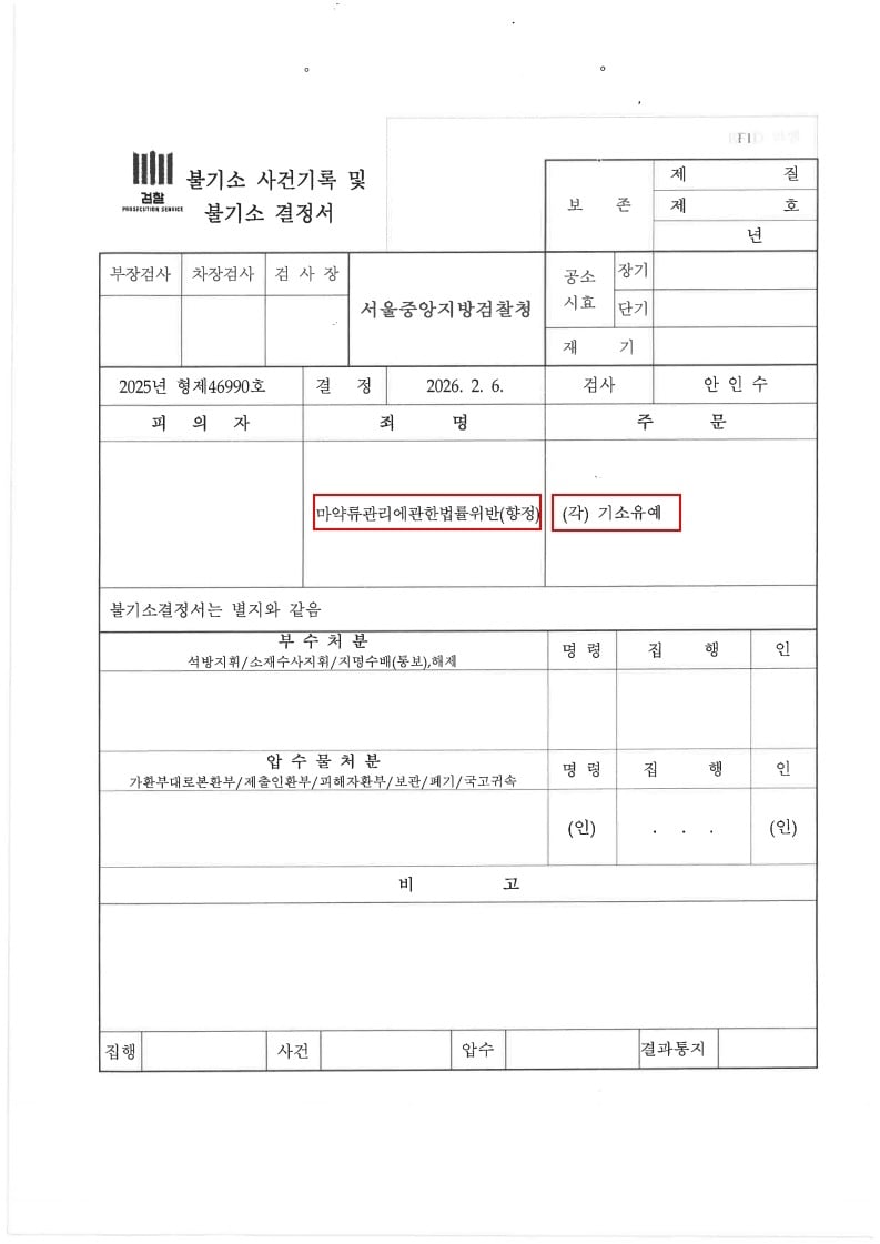 불기소이유서