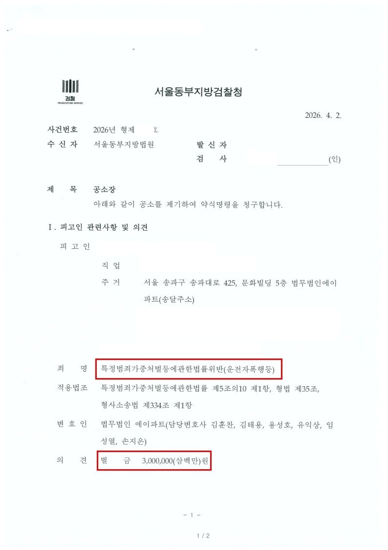 공소장(구약식)